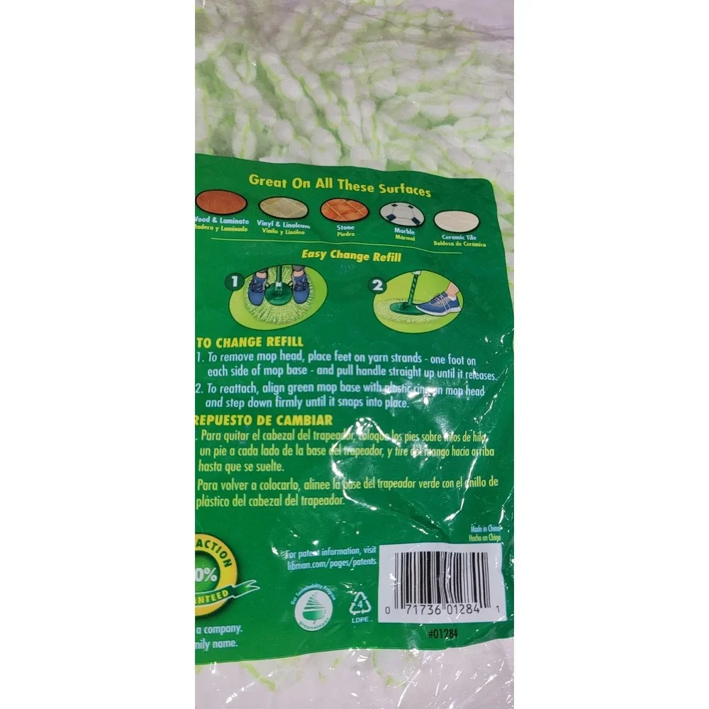 1 Libman Tornado Spin Mop System Refill Deep Cleaning Safe On Hardwood